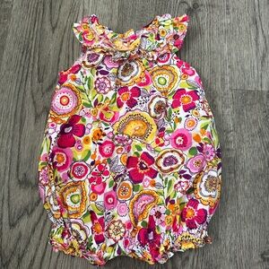 Vera Bradley Floral Kids Bodysuit - Pink, Orange, Green